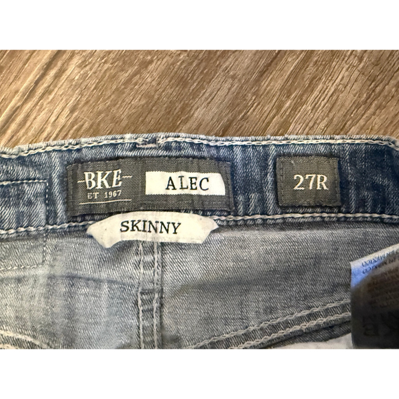 BKE Men's Alec Skinny Jeans Medium Wash Stretch Denim Buckle Sz 27R - Picture 2 of 9